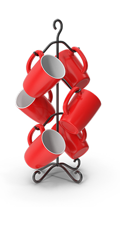 Ensemble de mugs pubicitaires rouges